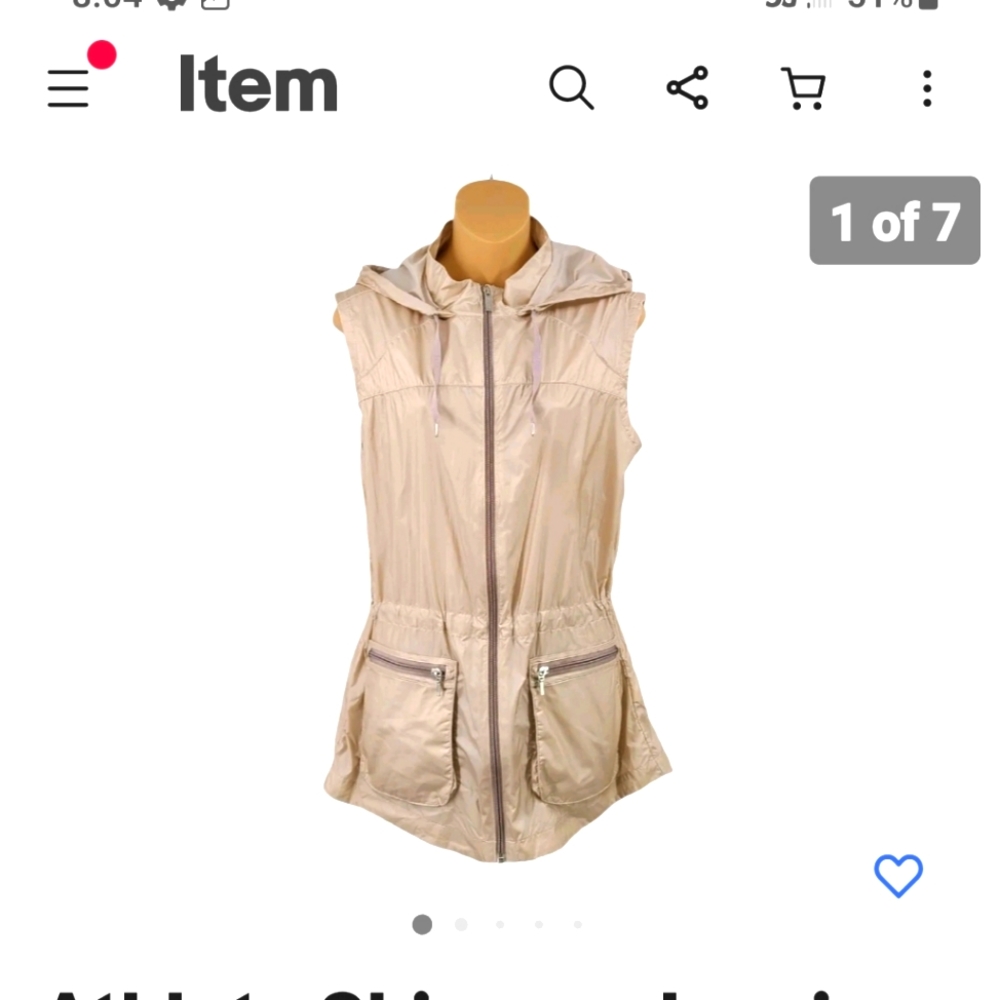Athleta lightweight nylon pink vest